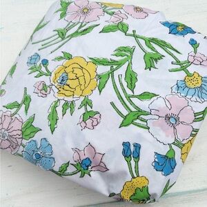 Sears Roebuck Renfrew Hall Perma Prest Percale Full Size Fitted Sheet Floral VTG